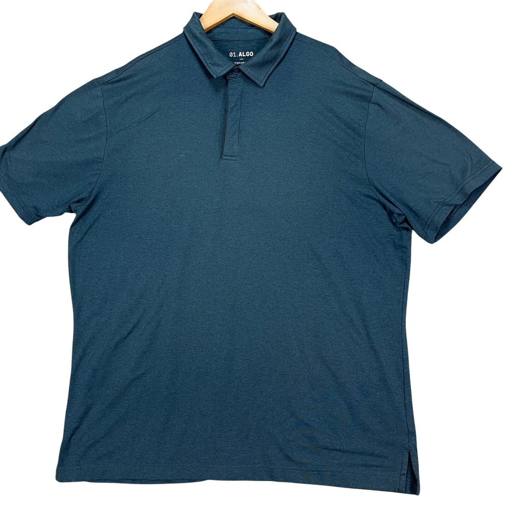 01.ALGO Performance Polo Shirt Mens XL Dark Blue Short Sleeve Golf